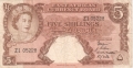 East Africa 5 Shillings, (1958-60)